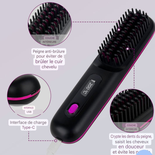 Brosse cheveux rechargeable - bijouxbysouflat