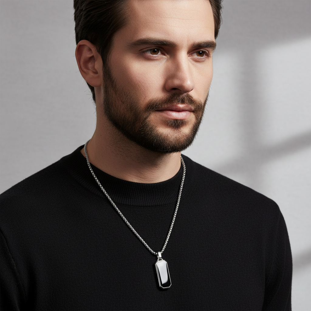 Collier Eclipse Noir Homme