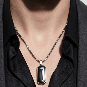 Collier Eclipse Noir Homme